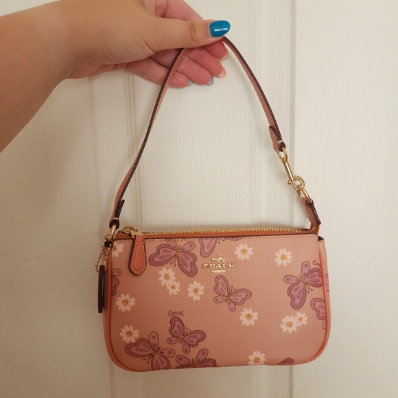 Coach Pink Butterfly Floral Nolita 19 and Card Holder - Picture 2 of 15